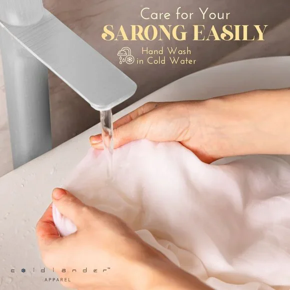 White Sarong | Pareo | Swim Cover Up | Women's Beach Coverup - Picture 8 of 8